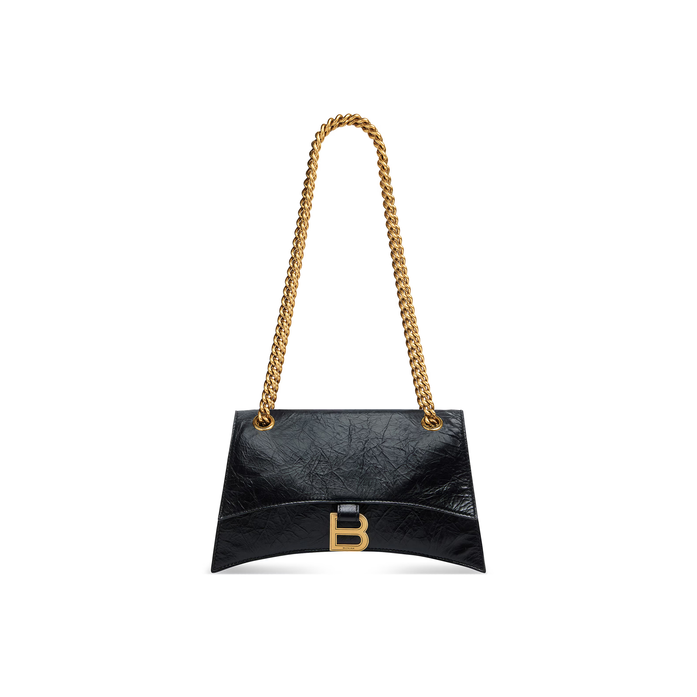 BALENCIAGA WOMEN'S CRUSH CHAIN BAG IN SMALL BLACK 716351210IT1000 (24.9*15*7.9cm)